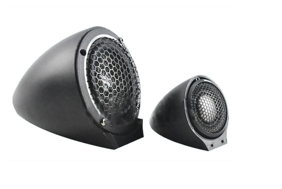 Par de cápsulas de altavoz de tweeter y rango medio un pilar montaje en tablero medios altos plástico ABS Foto 3 de 4