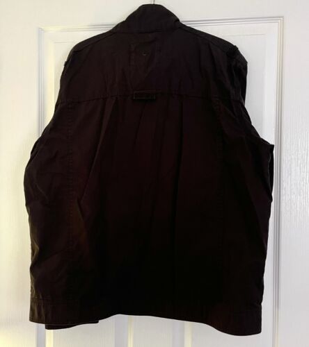 EASY Men’s Windbreaker Coat Size Large Full Zip High Neck 100% Cotton Black - Picture 7 of 8