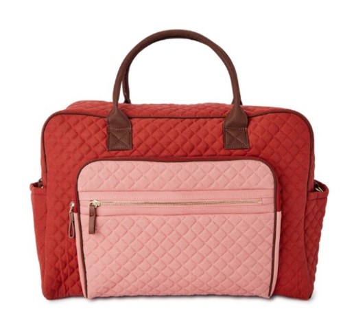 No Boundaries Quilted Weekender Bag with Multi Compartments Peach Wood Allspice