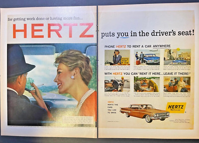 1960 Magazine Advertisement Hertz Rental Cars