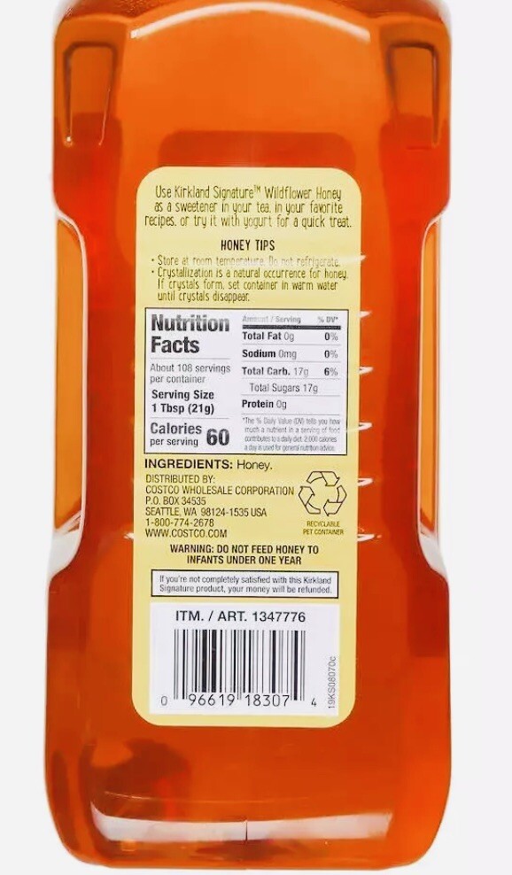 🍯🐝🍯Kirkland Costco Premium Wildflower Honey 10 Lbs 100