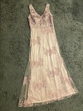 Sue Wong NEW Sleeveless Embroidered Embellished Gown In Dusty Pink Sz 10 490.00
