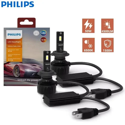 Philips Ultinon Rally 3550 LED H4 H7 H11 HB3 HB4 HIR2 100W 9000LM Car Head Lamps