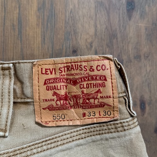 Vintage Levis Pants Mens 33 Brown Duck Canvas Carpenter 550 Red Tab Workwear Y2K - Picture 13 of 14