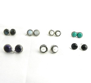gemstone pairs 1007 stud sterling earrings les wholesale multi lot silver