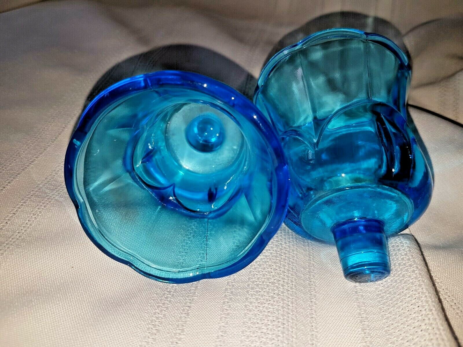 2 HOMCO Blue Tulip PEG Votive Cup Candle Holders w/out Grommets Turquoise Aqua eBay