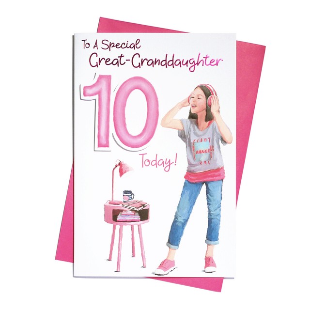 great-granddaughter-10th-birthday-card-age-10-singing-design-quality