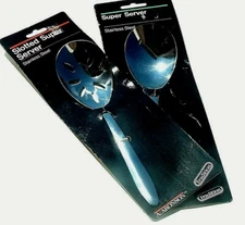 Set Of 2 Aronson Basting and Slotted Spoon Super Server Stainless Steel 8.5in