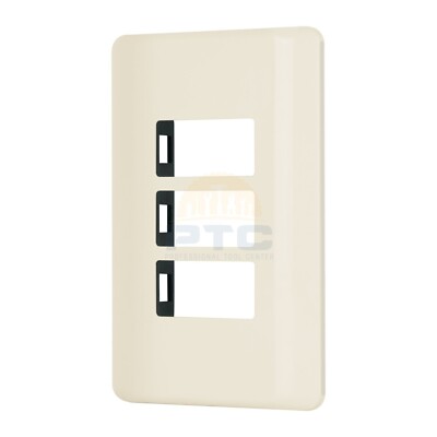 Volteck PPTR-BI 3-module cover plate, ivory, Volteck Basic line