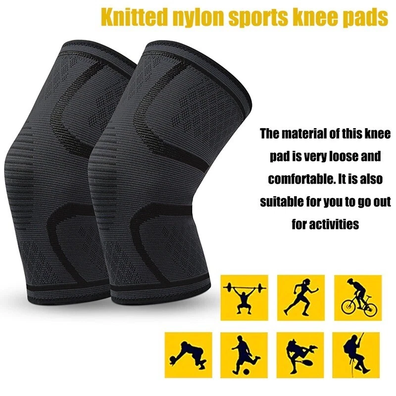 Knee Brace Compression Sleeve Support Sport Joint Arthritis Patella Stabilizer - Image 2 of 4