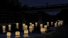 Landscape river night lights Custom Gaming Mat Desk