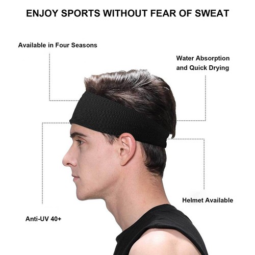 Men Women Sports Headband Anti-Sweat Band Running Yoga Stretch Sports Head Bands - Picture 5 of 18