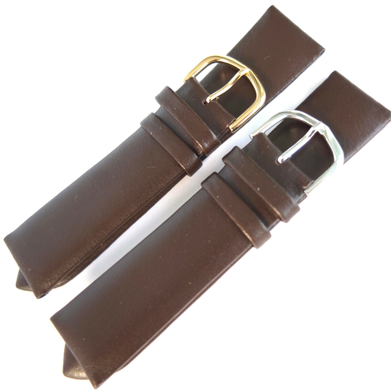 NEXT 22mm BROWN PADDED LEATHER WATCH STRAP. SOFT NON LEATHER LINING. GOLD or SIL