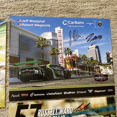 2022 IMSA Road America SIGNED 4 CARD SET winners GTD Pro LEXUS #14 +MERCEDES #57 - Picture 3 of 9