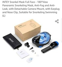 INTEY Full Face Snorkel Mask NY-CT26 - NEW in Box - Blue