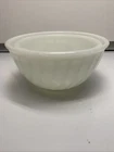 Vtg Fire King Swirl Milk Glass Mixing Bowl Set 6 & 7” Anchor Hocking White