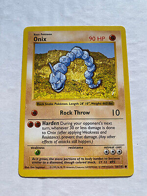 POKEMON Card Basic 56/102 Onix Rock Snake Collection Rock POKEMON Card Basic 56/102 Onix Rock Snake Collection Rock