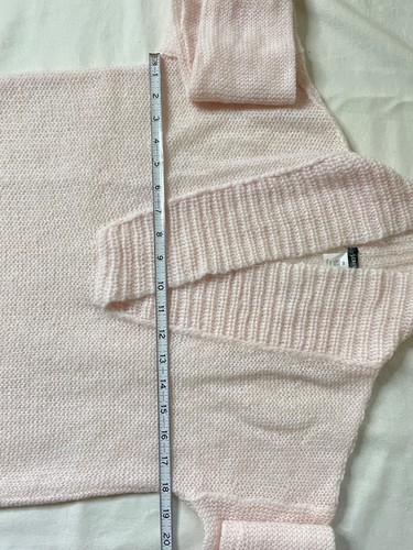 J. Crew Women Mohair bland Shawl neck Sheer Knit pullover Sweater Size XS Pink - Picture 9 of 10