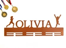 Personalized Running Medal Holder Custom Name Metal Hanger Display Rack Awards