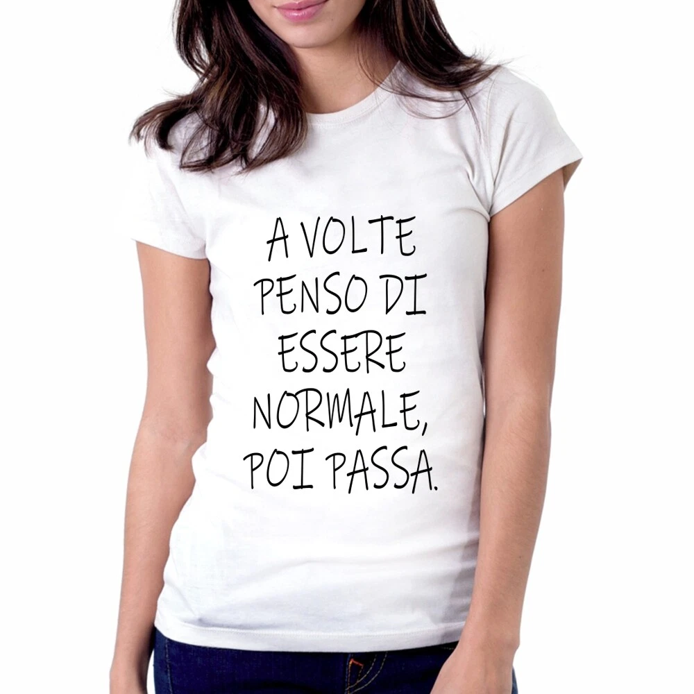 T-shirt ansia loading fashion divertente frase maglia scritta moda donna