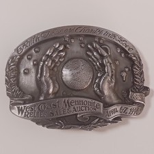 1990 West Coast Mennonite Relief Sale  Auction Belt Buckle 77/250