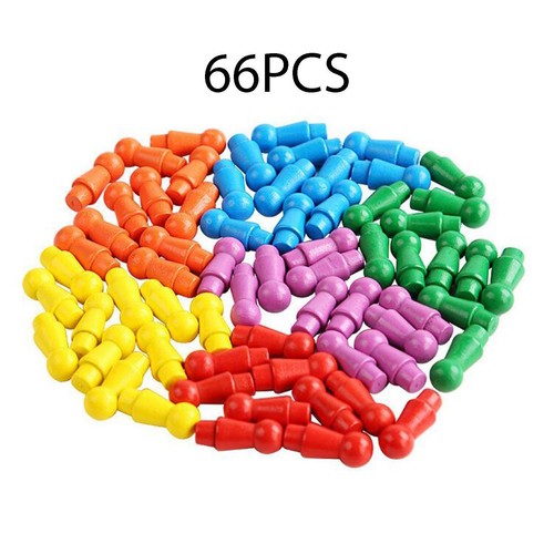 66 Pieces Piece Checkers Wooden Wooden Chess Pieces for Educational Toy - Picture 7 of 7