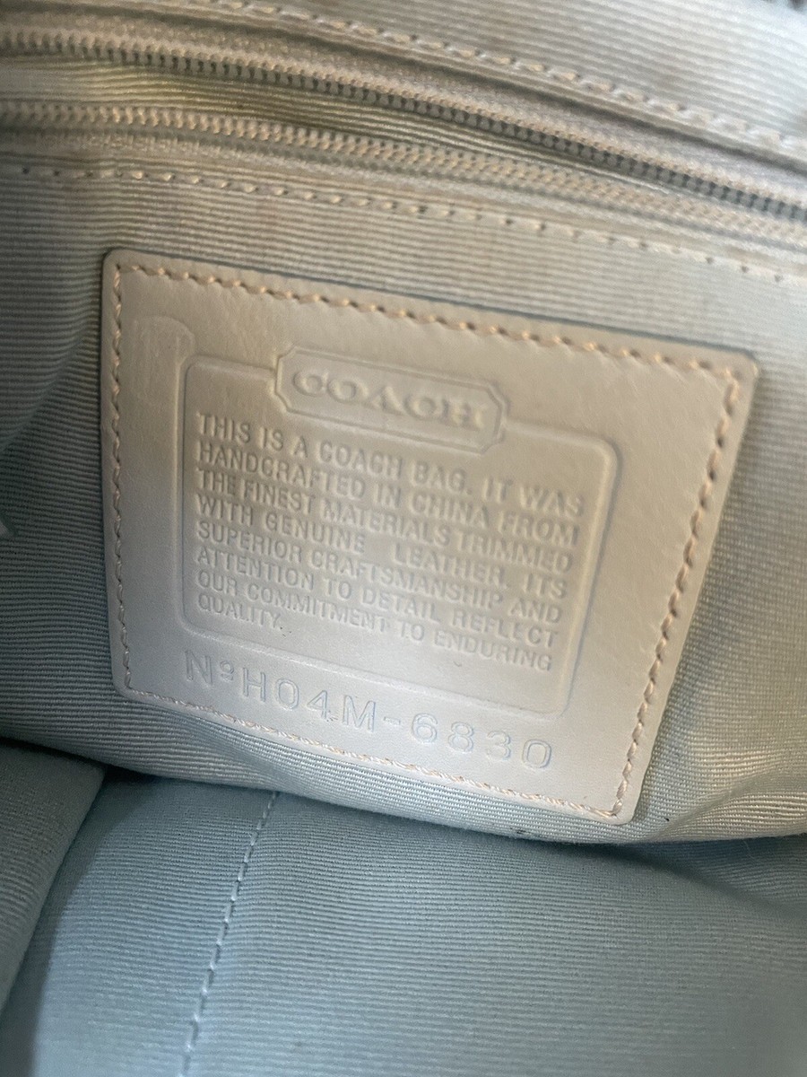 COACH Purse 04 M 6830 Medium Signature Aqua Blue Handbag Vintage