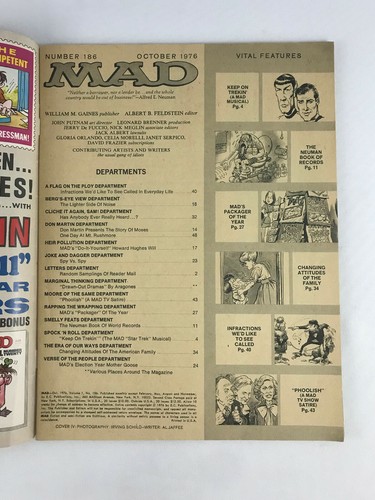 MAD Magazine No. 186 October 1976 The Mad "Star Trek" Musical - Picture 3 of 6