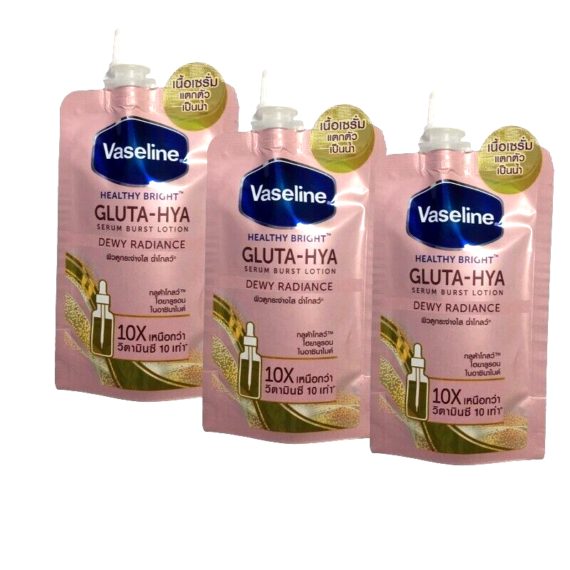 3x Sachets Vaseline Gluta-Hya Serum Healthy Bright Burst