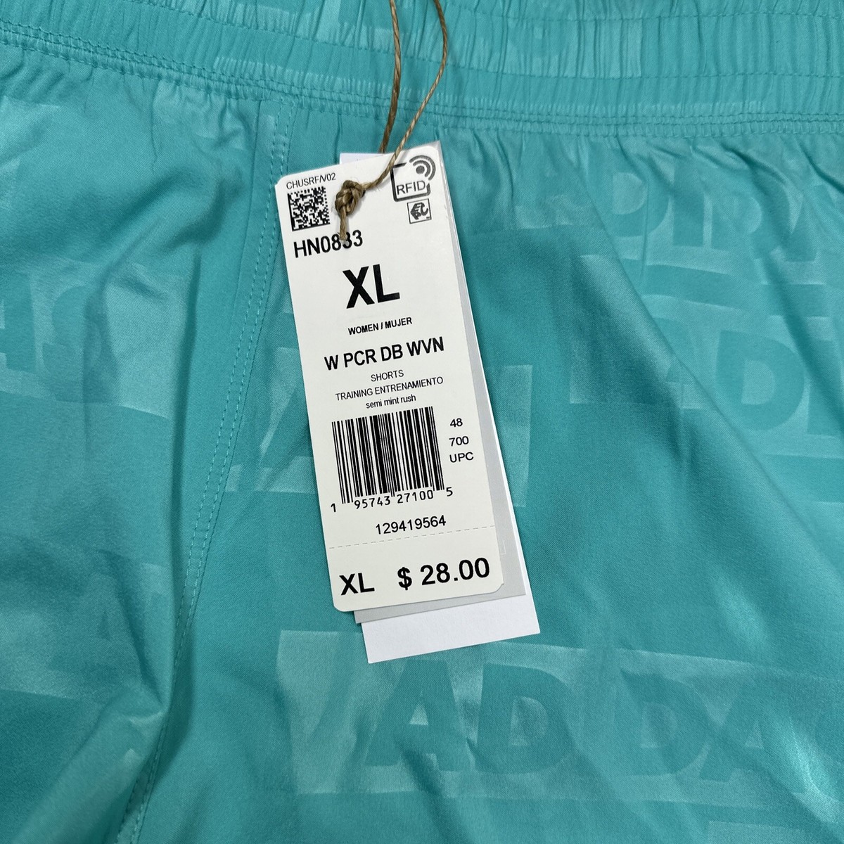 Adidas Pacer Woven Deboss Training Running Shorts Mint Blue HN0833