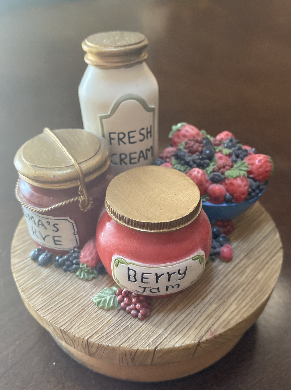 "Our America Gift" Candle Jar Topper Berries And Cream Jam Preserves eBay