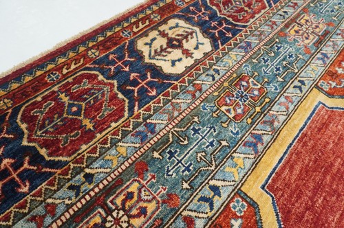 8 x 10 ft Red Heriz Afghan Hand Knotted Wool Medallion Traditional Rug - Picture 18 of 19