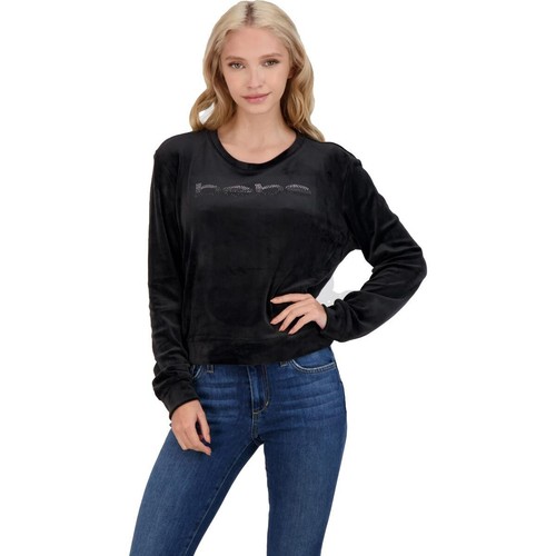 NEW Bebe SIZE S logo Velour Long Sleeve Crewneck Sweatshirt Soft and confy!! - Picture 2 of 5