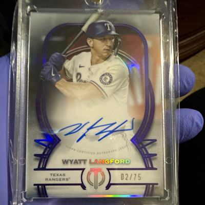 Topps 2026 Tribute Tribute Autograph Card TA-WL Wyatt Langford Rangers #/75