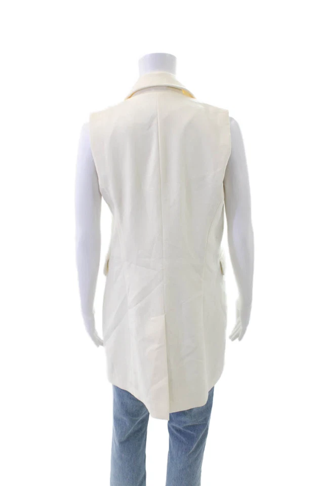 Abrigo Joie Mujer Doble Pecho Sin Mangas Marfil Talla Pequeña Foto 3 de 4