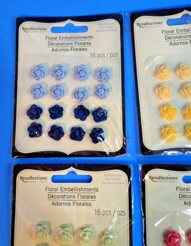 BNIP RETIRED RECOLLECTIONS RESIN FLOWERS 96CT. LOT SCRAPBOOK EMBELLISHMENTS #4b - Picture 3 of 5