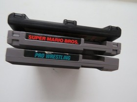 LOT of 3 Nintendo NES Video Games- Pro-Wrestling, Super Mario Bros, Super Sprint