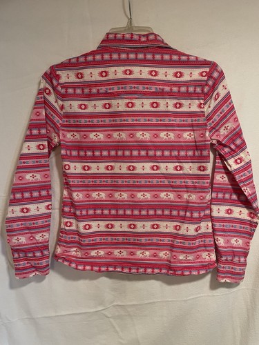 Panhandle Girls Pink and Blue Pearl Snap Button Down Shirt Size L - Picture 5 of 6