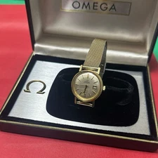Vintage Omega Seamaster De Ville 14k Gold Filled Watch w Kestenmade Strap - Runs