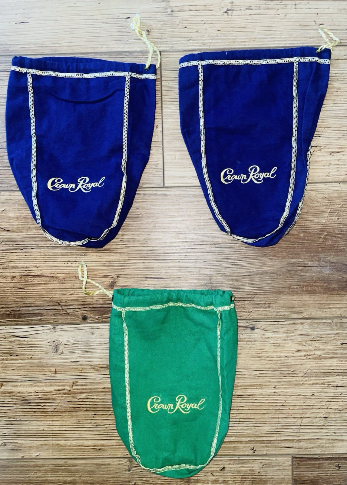 3 Crown Royal Whisky Drawstring Gift Bags