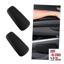 2PCS Car Arm Rest Cushion for Elbow,Soft Leather Car Door Armrest Pad Black