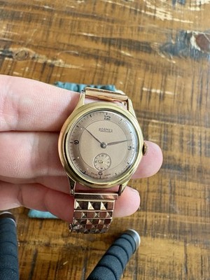 Vintage Roamer Swiss Manual Wind Watch 1945 Rose Gold Tone Salmon Dial   Running