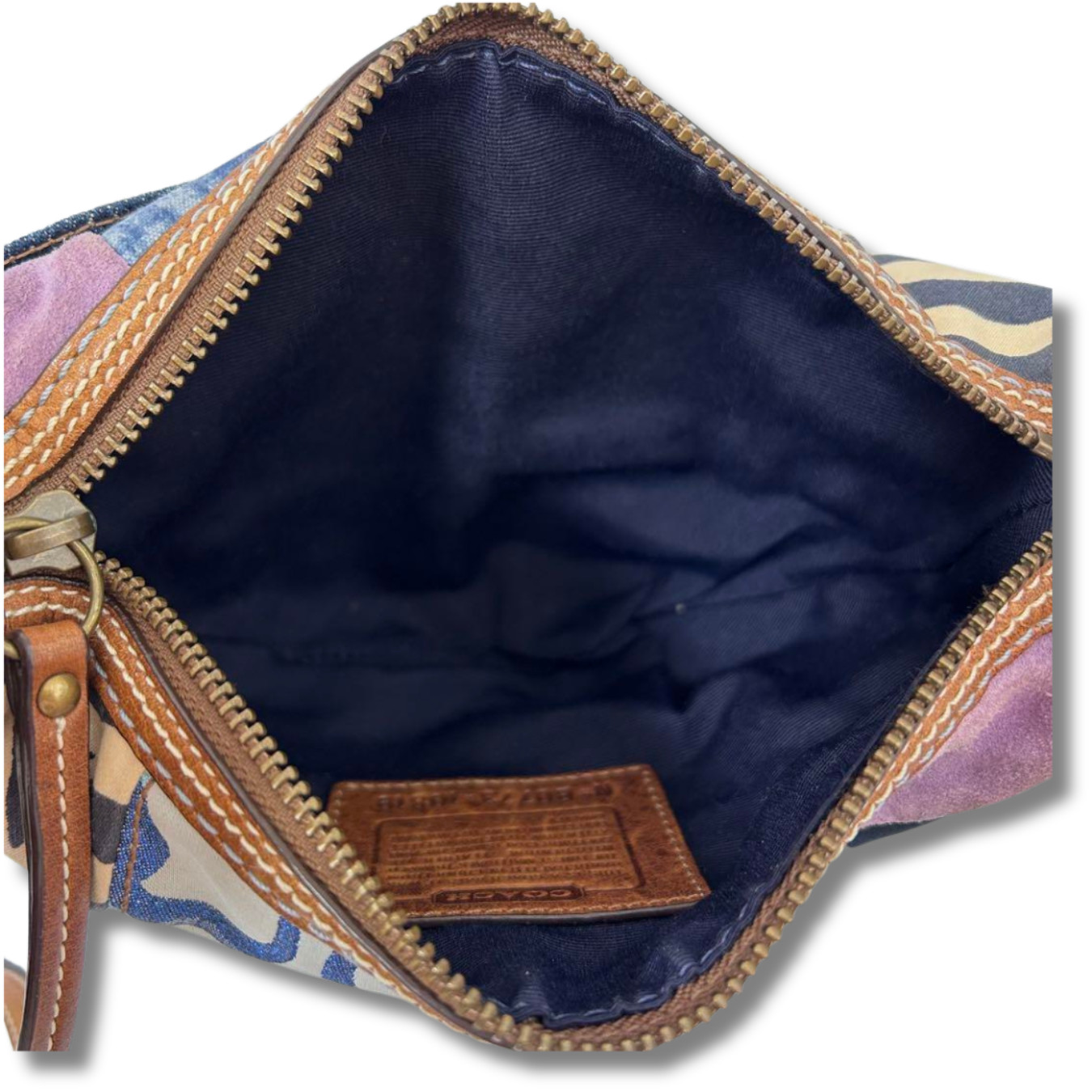 COACH Denim Patchwork Mini Shoulder Crossbody Blu… - image 7