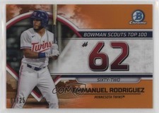 2023 Bowman Scouts Top 100 Orange Refractor 1/25 Emmanuel Rodriguez #BTP-62 1j2