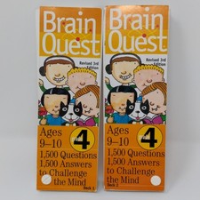 Brain Quest Grade 4 Ages 9 - 10 Decks 1  2 3rd Edition Brainquest Cards 4th
