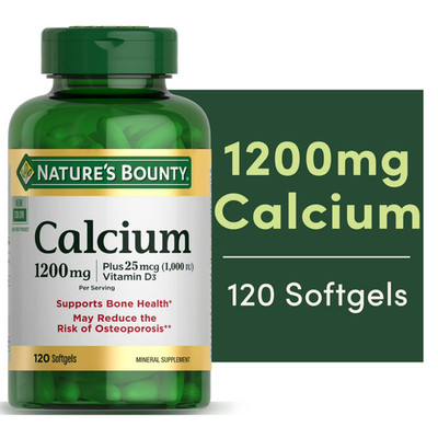 Nature's Bounty Calcium Plus Vitamin D3 1200 mg, 220 Rapid Release Softgels free