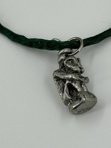 Pewter Gargoyle Pendant Necklace Green Corded Mystical Creature 16 Inch - Picture 4 of 6