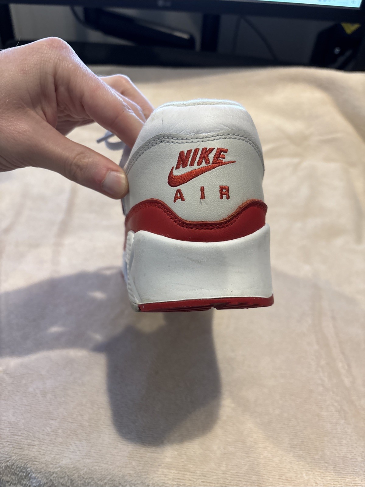 Nike Air Max 90/1 OG University Red White Grey Men’s Size 8.5 AJ7695-100 No Box thumbnail 10