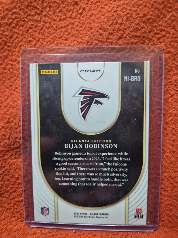 2023 Panini Select - Neon Icons Bijan Robinson #NI-BRO Silver Prizm (RC) - Image 2 of 2