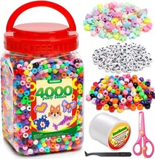 Multi-Colored Pony Beads 4000pc Kit for Jewelry Making  Crafts